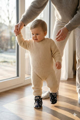 Night Pattern Slippers, Non-Slip Sole, Organic Cotton Lined, Unisex Baby Slippers