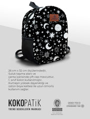 Night Pattern Preschool Backpack – Medium Size Kids Backpack for Ages 3–5, Daycare Bag