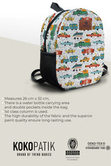 Migrating Animals Pattern Preschool Backpack – Medium Size Kids Backpack for Ages 3–5, Daycare Bag