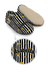 Make It Yours – Personalized Gold Heart Pattern Booties for Babies | Non-Slip, Cotton, Unisex