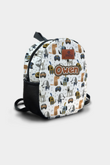 Dog with Glasses Pattern Personalized Backpack – Medium Size Kids Backpack for Ages 3–6, Daycare Bag