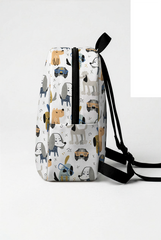 Dog with Glasses Pattern Personalized Toddler Backpack – Small Size Kids Backpack for Ages 1–3, Daycare Bag