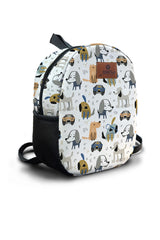 Dog with Glasses Pattern Preschool Backpack – Medium Size Kids Backpack for Ages 3–5, Daycare Bag
