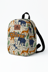 Animated Forest Pattern Personalized Toddler Backpack – Small Size Kids Backpack for Ages 1–3, Daycare Bag