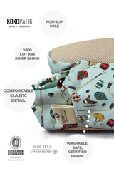 Kokopatik Organic Cotton Baby Booties, Non-Slip Sole, Newborn Shoe, Indoor/Creche Footwear,Hockey