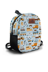 Construction Vehicles Pattern Preschool Backpack – Medium Size Kids Backpack for Ages 3–5, Daycare Bag