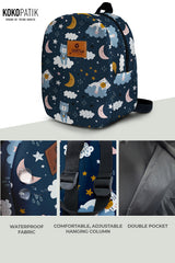 Good Night Pattern Toddler Backpack – Small Size Kids Backpack for Ages 1–3, Daycare Bag