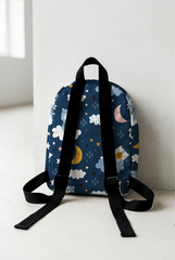 Good Night Pattern Personalized Toddler Backpack – Small Size Kids Backpack for Ages 1–3, Daycare Bag
