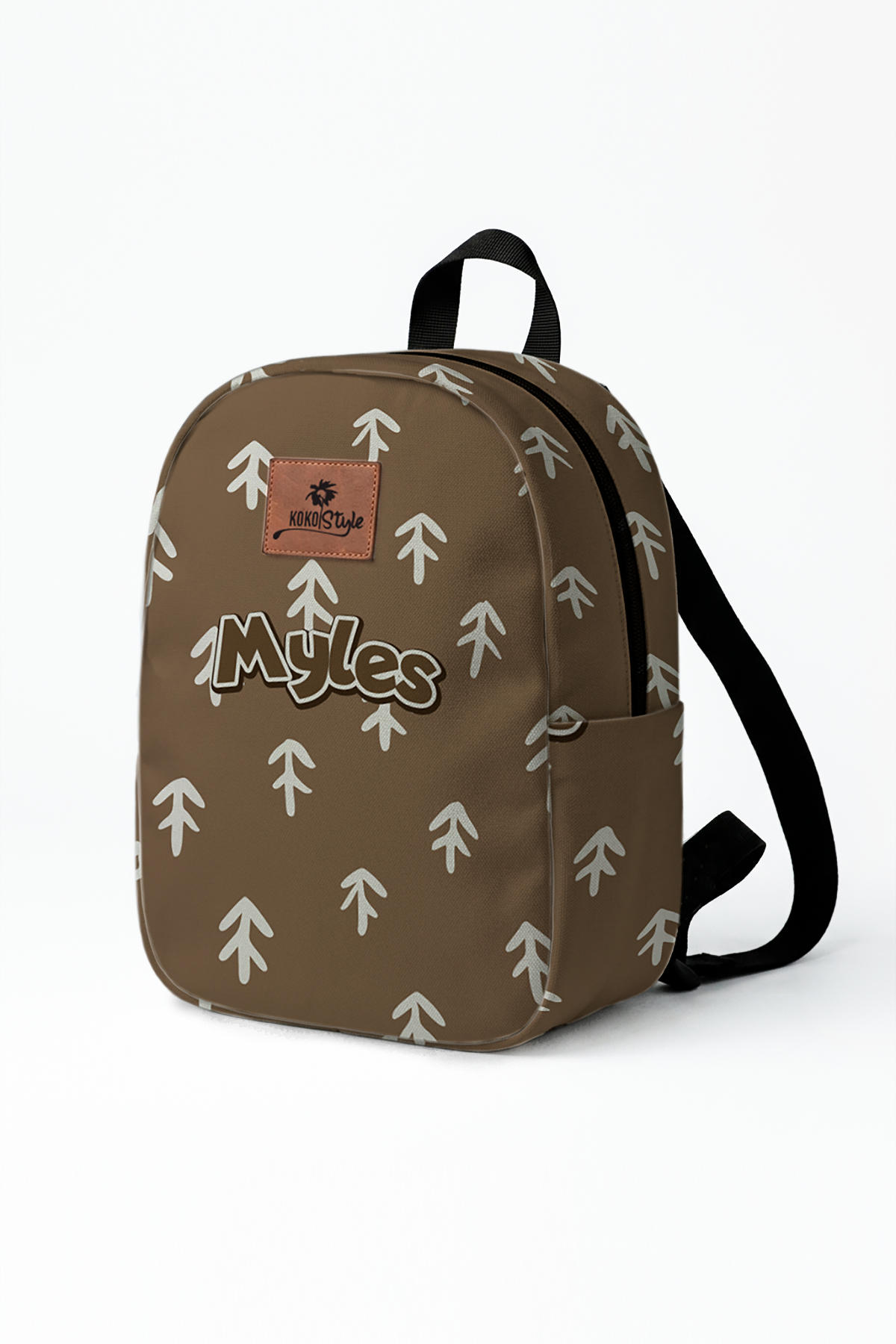 Brown Arrow Pattern Personalized Toddler Backpack – Small Size Kids Backpack for Ages 1–3, Daycare Bag