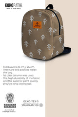 Brown Arrow Pattern Toddler Backpack – Small Size Kids Backpack for Ages 1–3, Daycare Bag