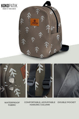 Brown Arrow Pattern Toddler Backpack – Small Size Kids Backpack for Ages 1–3, Daycare Bag