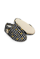 Kokopatik Organic Cotton Baby Booties – Non-Slip Sole, Newborn Booties, Home & Nursery Shoes, Gold Heart Pattern Booties
