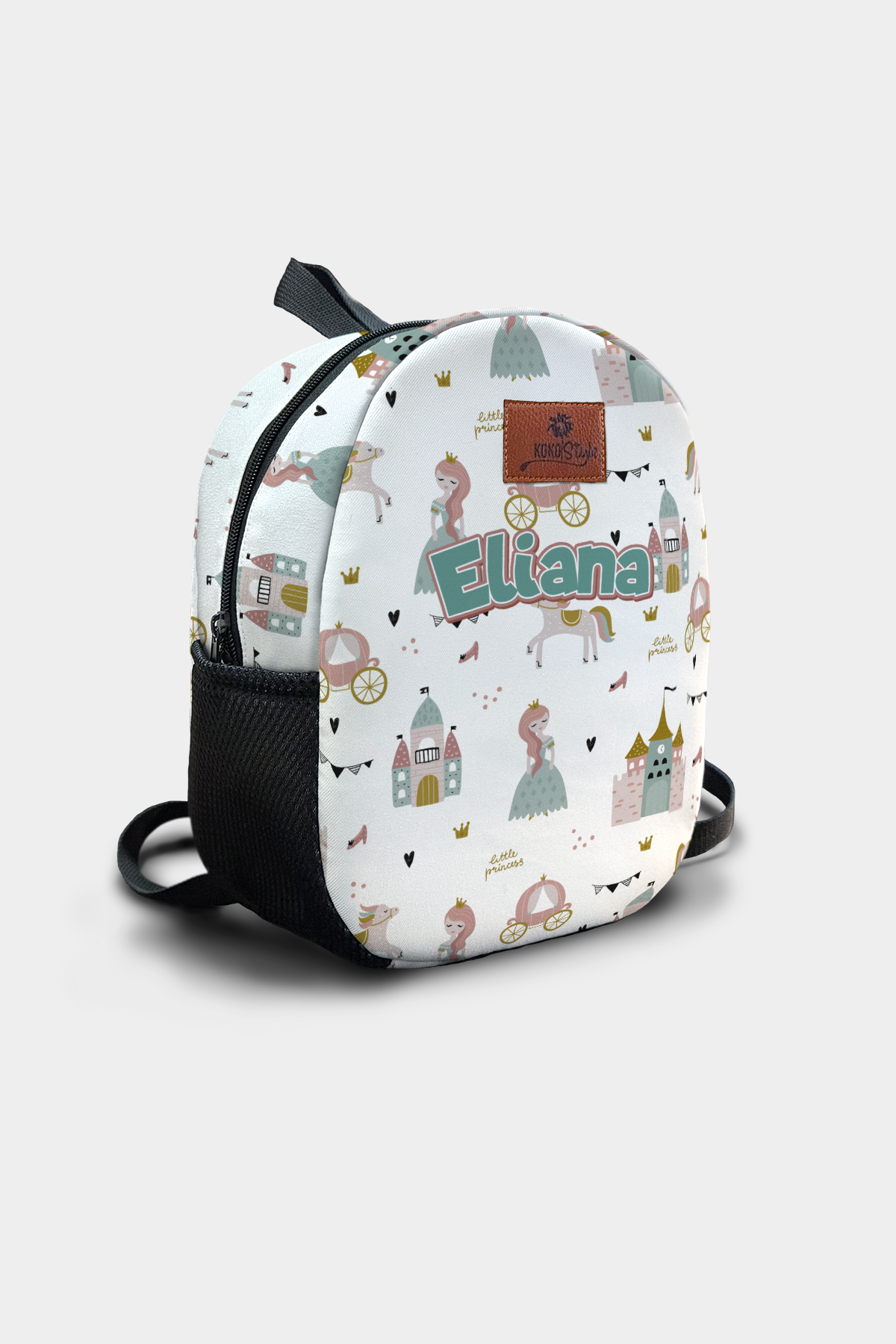 Little Princess Pattern Personalized Backpack – Medium Size Kids Backpack for Ages 3–6, Daycare Bag