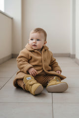 Cream Fleece Baby Booties – Soft, Non-Slip Indoor Slippers for Babies
