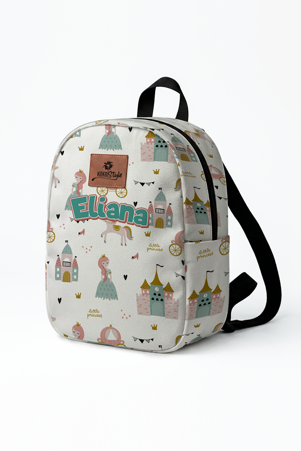 Little Princess Pattern Personalized Toddler Backpack – Small Size Kids Backpack for Ages 1–3, Daycare Bag