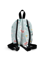 Blue Swan Pattern Personalized Backpack – Medium Size Kids Backpack for Ages 3–6, Daycare Bag