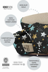 Make It Yours – Personalized Comet Pattern Booties for Babies | Non-Slip, Organic Cotton, First Step Shoes