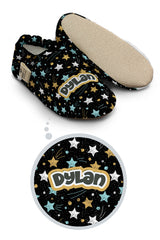 Make It Yours – Personalized Comet Pattern Booties for Babies | Non-Slip, Organic Cotton, First Step Shoes