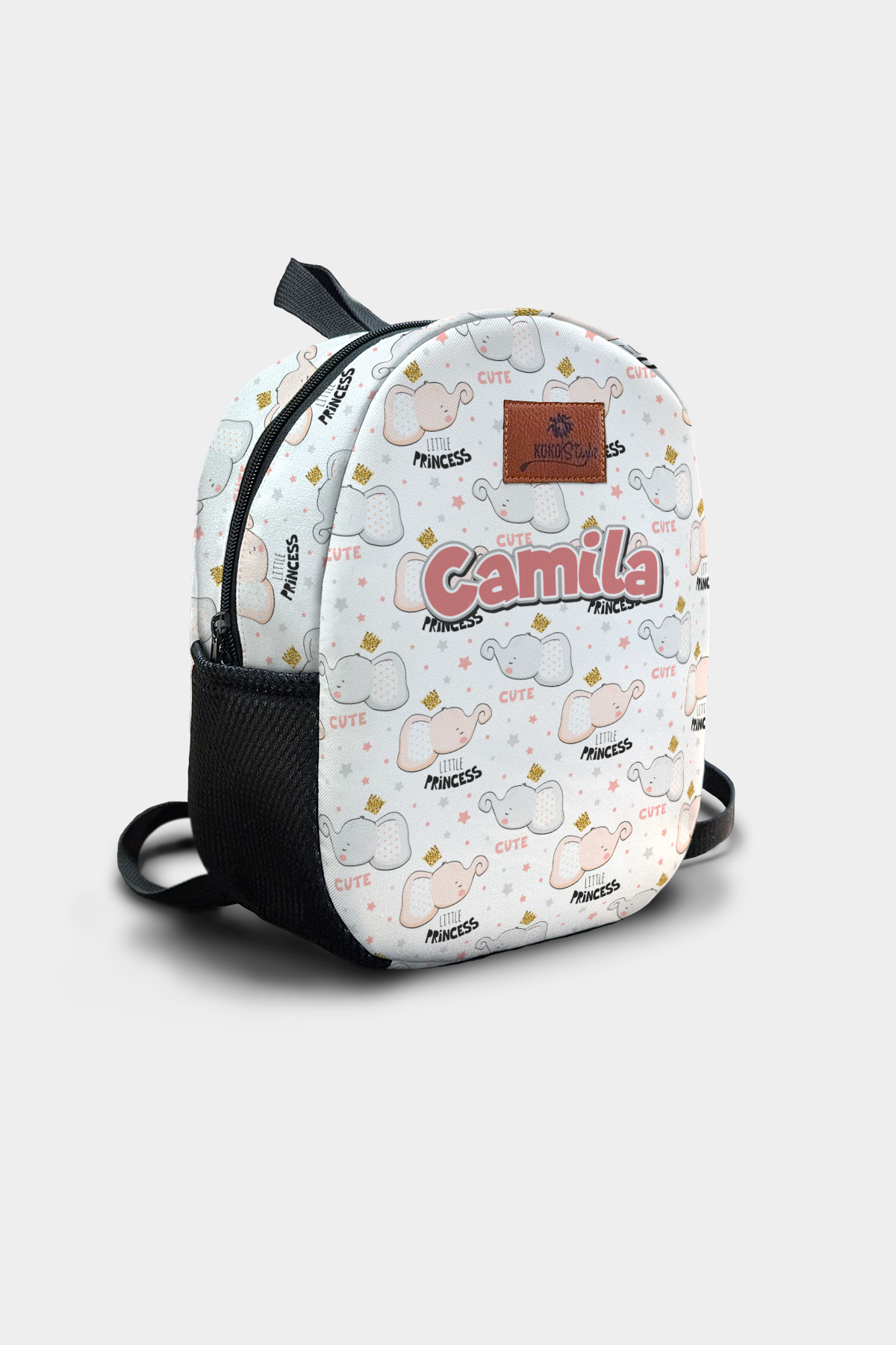 Little Elephant Pattern Personalized Backpack – Medium Size Kids Backpack for Ages 3–6, Daycare Bag