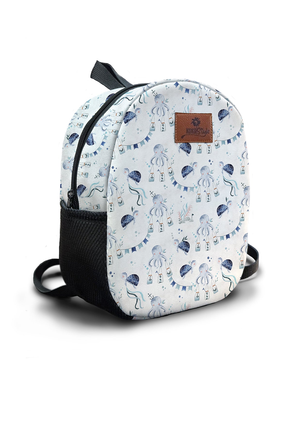 Blue Ocean Adventure Pattern Preschool Backpack – Medium Size Kids Backpack for Ages 3–5, Daycare Bag