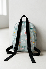 Blue Swan Pattern Personalized Toddler Backpack – Small Size Kids Backpack for Ages 1–3, Daycare Bag