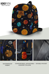 Happy Space Pattern Toddler Backpack – Small Size Kids Backpack for Ages 1–3, Daycare Bag