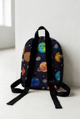 Happy Space Pattern Personalized Toddler Backpack – Small Size Kids Backpack for Ages 1–3, Daycare Bag