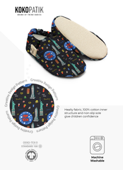 Kokopatik Organic Cotton Baby Booties – Non-Slip Sole, Newborn Booties, Home & Nursery Shoes, New York Pattern Booties