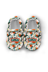Make It Yours – Personalized April Flowers Booties for Babies | Non-Slip, Organic Cotton, First Step Shoes