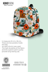 April Flower Pattern Toddler Backpack – Small Size Kids Backpack for Ages 1–3, Daycare Bag