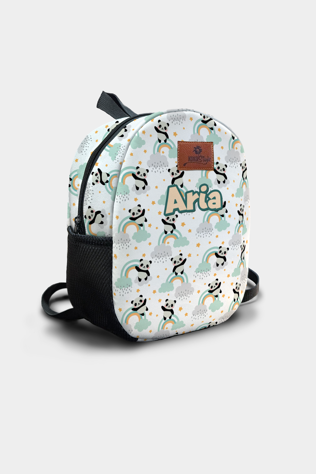 Panda Pattern Personalized Backpack – Medium Size Kids Backpack for Ages 3–6, Daycare Bag