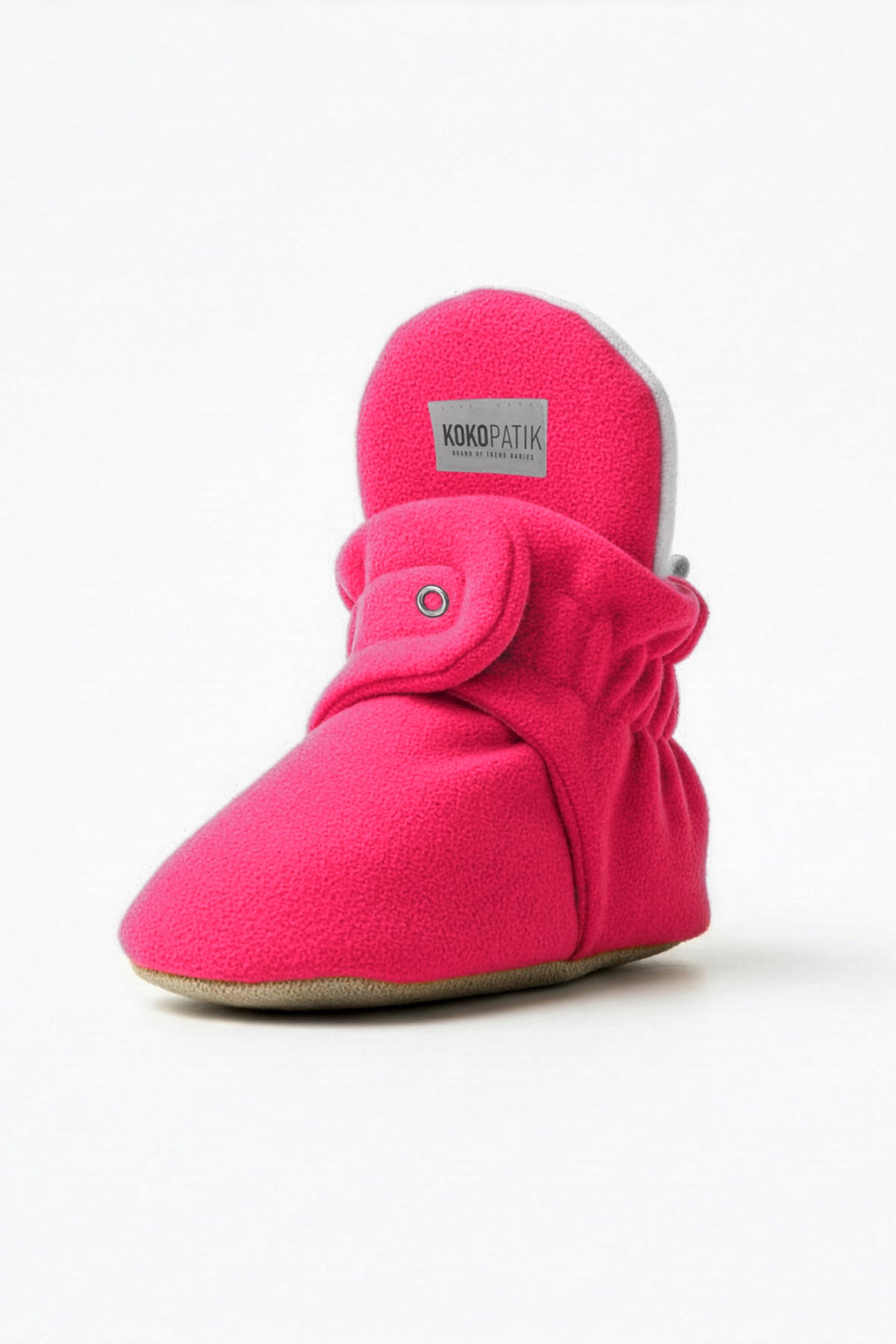 Light Pink Fleece Baby Booties – Soft, Non-Slip Indoor Slippers for Babies