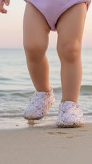 Kokopatik, Non-Slip Sole, Home Nursery Booties, Unisex Baby Booties, Cotton Newborn Booties, Pink Spring Patterned Booties
