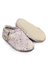 Kokopatik, Non-Slip Sole, Home Nursery Booties, Unisex Baby Booties, Cotton Newborn Booties, Pink Spring Patterned Booties