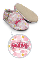 Make It Yours – Personalized Pink Bubble Booties for Babies | Non-Slip, Cotton, Home & Nursery Use