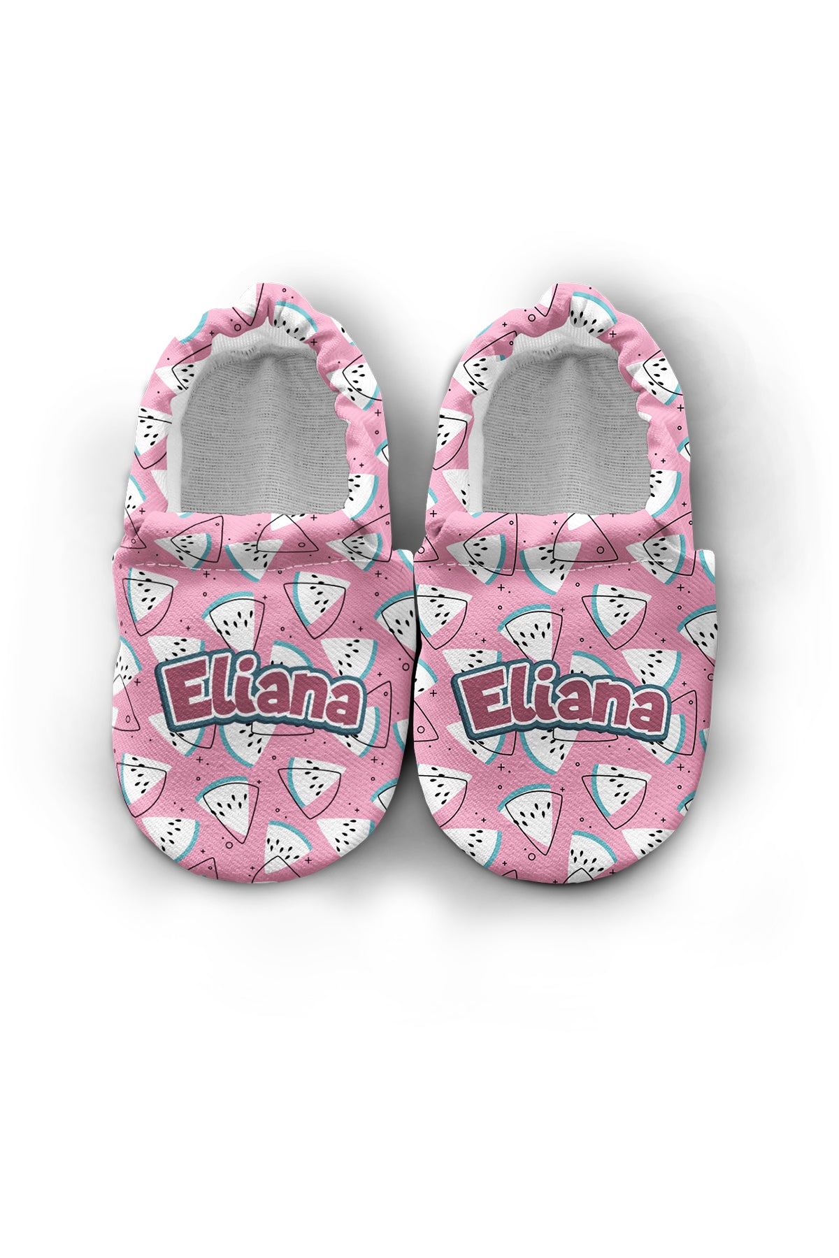 Make It Yours – Personalized Pink Watermelon Pattern Booties for Babies | Non-Slip, Cotton, Unisex