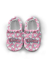 Make It Yours – Personalized Pink Watermelon Pattern Booties for Babies | Non-Slip, Cotton, Unisex