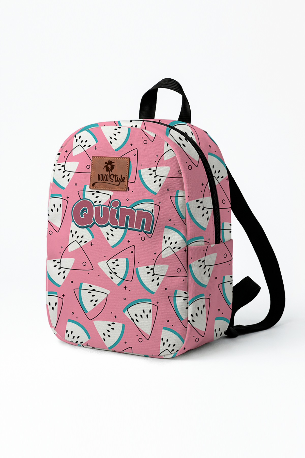 Pink Watermelon Pattern Personalized Toddler Backpack – Small Size Kids Backpack for Ages 1–3, Daycare Bag