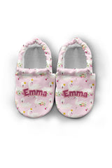 Make It Yours – Personalized Crowned Swan Pattern Booties for Babies | Non-Slip, Cotton, Unisex