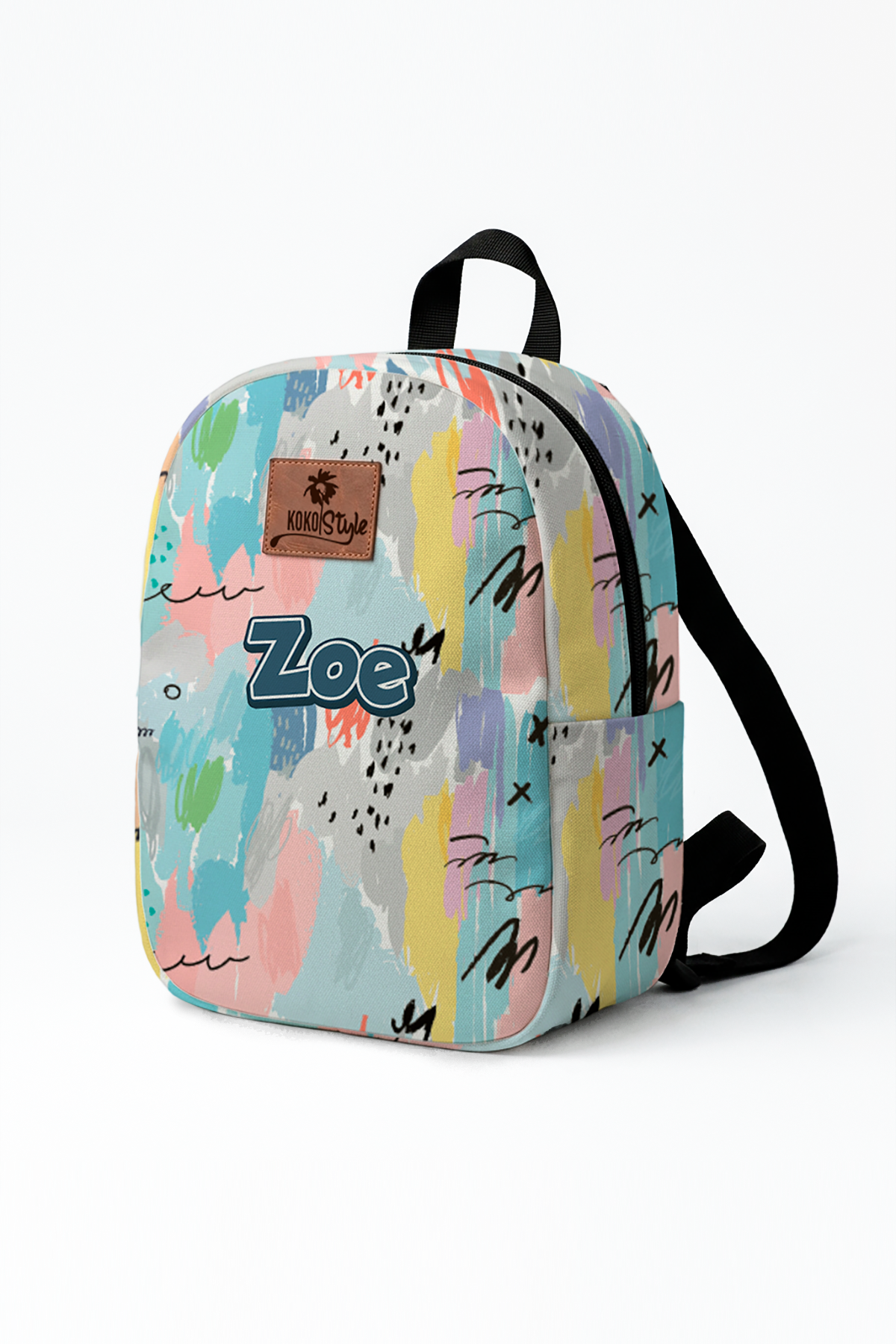 Colorful Pattern Personalized Toddler Backpack – Small Size Kids Backpack for Ages 1–3, Daycare Bag