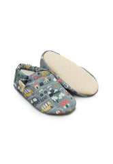 Kokopatik Organic Cotton Baby Booties – Non-Slip Sole, Newborn Booties, Home & Nursery Shoes, Road Pattern Booties