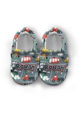 Make It Yours – Personalized Road Pattern Booties for Babies | Non-Slip, Cotton, Unisex