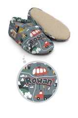 Make It Yours – Personalized Road Pattern Booties for Babies | Non-Slip, Cotton, Unisex