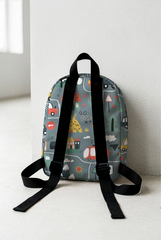 Road Pattern Personalized Toddler Backpack – Small Size Kids Backpack for Ages 1–3, Daycare Bag