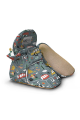 Road Pattern Slippers, Non-Slip Sole, Organic Cotton Lined, Unisex Baby Slippers