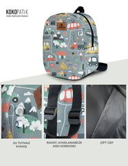Road Pattern Toddler Backpack – Small Size Kids Backpack for Ages 1–3, Daycare Bag