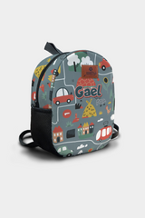 Road Pattern Personalized Backpack – Medium Size Kids Backpack for Ages 3–6, Daycare Bag