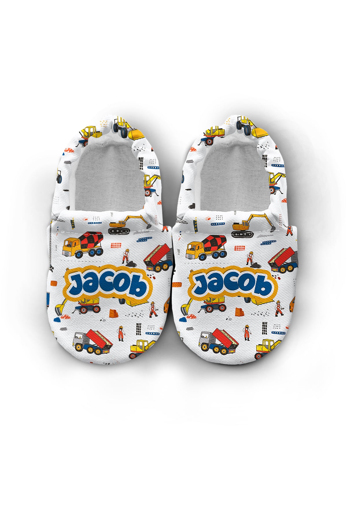 Make It Yours – Personalized Construction Site Booties for Babies | Non-Slip, Organic Cotton, First Step Shoes