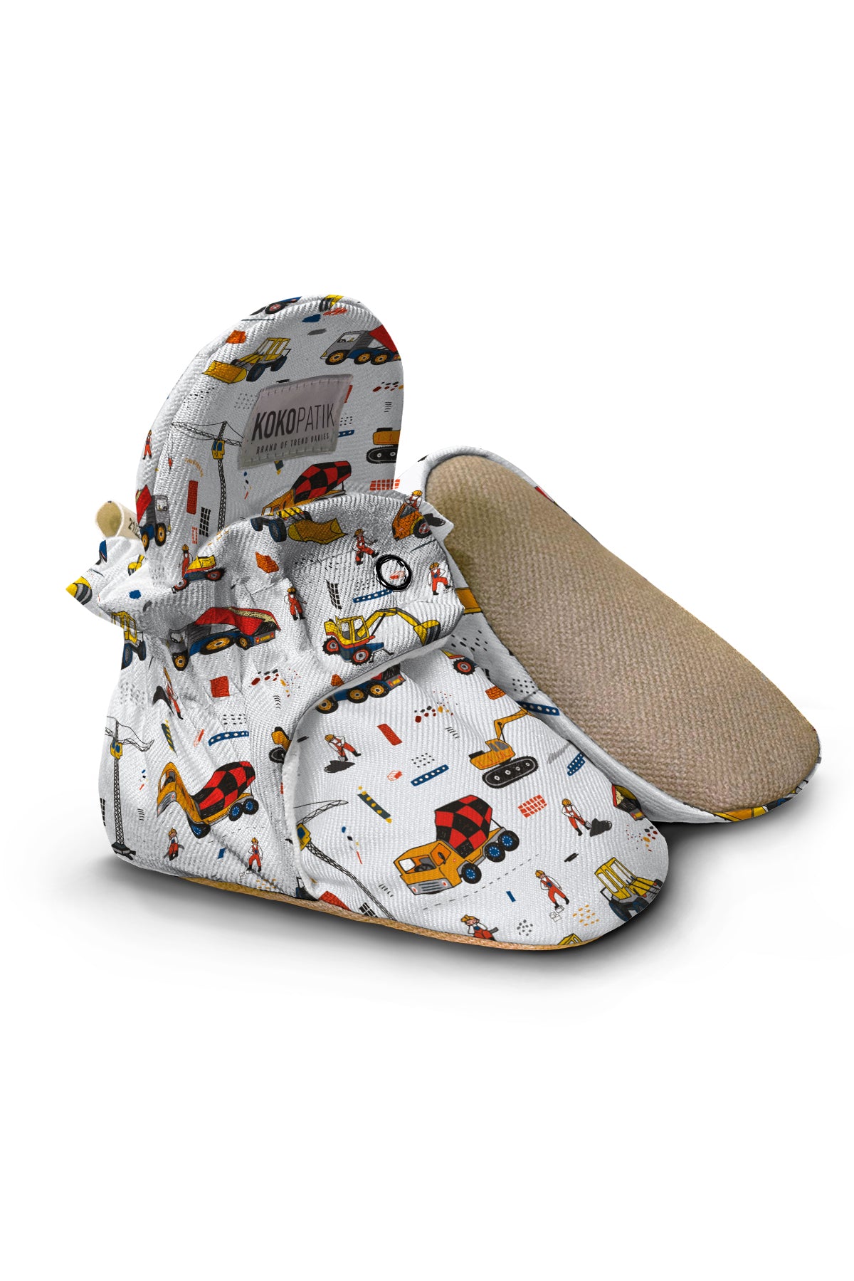 Construction Site Baby Booties – Non-Slip Cotton Slippers for Little Builders