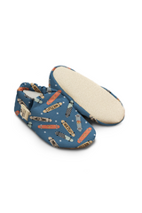 Kokopatik Organic Cotton Baby Booties – Non-Slip Sole, Newborn Booties, Home & Nursery Shoes, Skateboard Pattern Booties